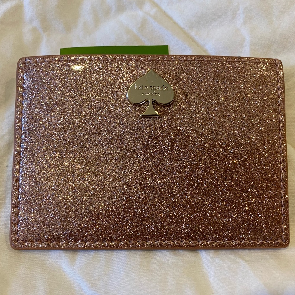 Kate Spade Glitter Bug Graham Pink Sparkling Card Case Holder